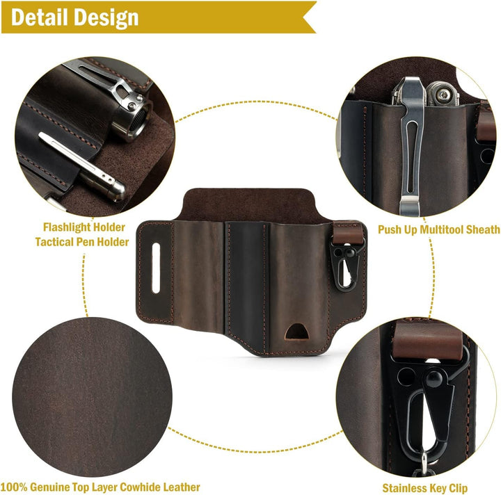 VIPERADE PJ29 EDC Lederscheide, Multitoolscheide/Werkzeuge Holster/Messergürtelscheide/Taschenlampen