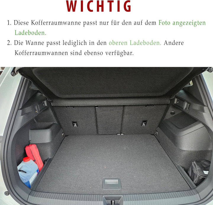 ELMASLINE 3D Gummimatten & Kofferraumwanne Set für VW TIGUAN 3 (2023-2025) oberer Ladeboden (verstel