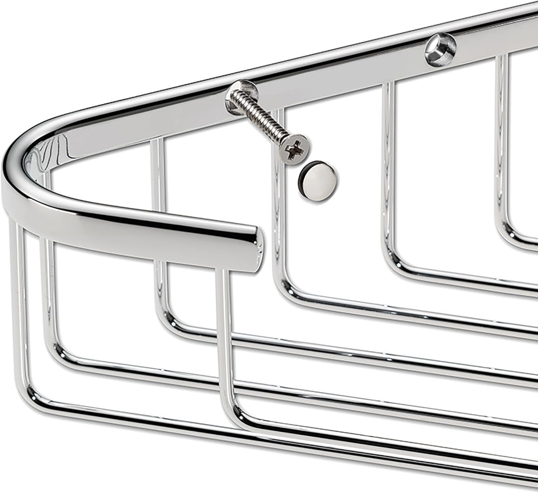 Kela 21916, Eckwandablage zur Wandmontage, Messing, 24x 15x 6 cm, Brass, Verchromt 24x15x6 cm, 24x15