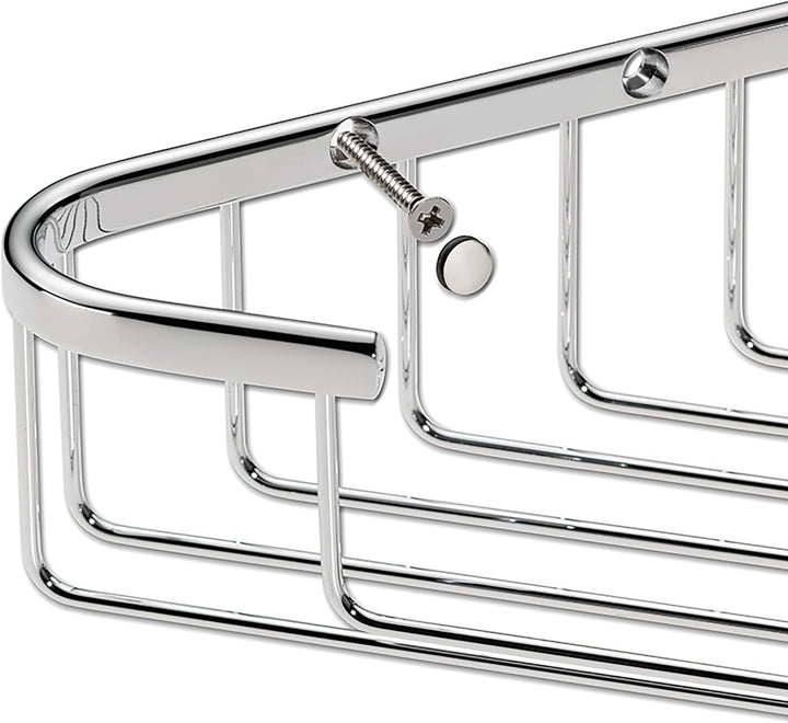 Kela 21916, Eckwandablage zur Wandmontage, Messing, 24x 15x 6 cm, Brass, Verchromt 24x15x6 cm, 24x15