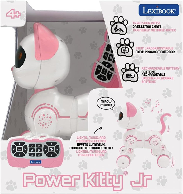 Lexibook, Power Kitty Jr., Ferngesteuerte Katze zum Trainieren, Watschelt wie eine echte Katze, Inte