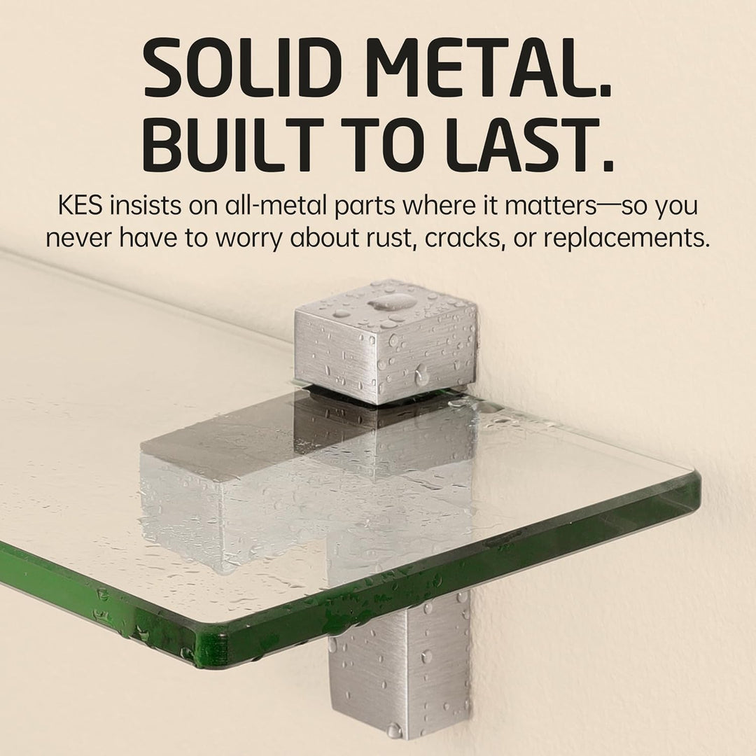 KES Duschablage Glas Glasregal Glasablage für Badezimmer Wandregal 8mm Hartglas Ablage Dusche Badreg