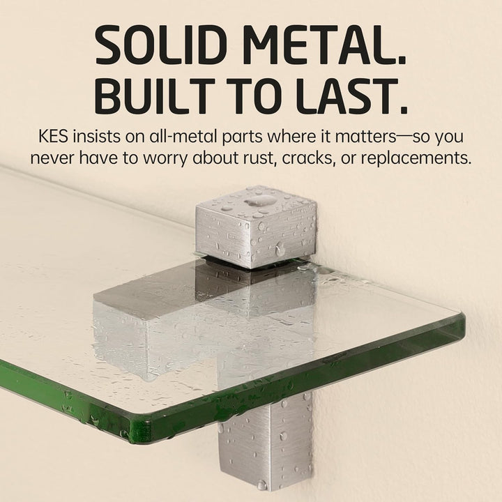 KES Duschablage Glas Glasregal Glasablage für Badezimmer Wandregal 8mm Hartglas Ablage Dusche Badreg