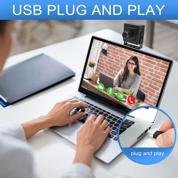 ELP USB Kamera 1080P 60fps/100fps Webcam mit Metallgehäuse, 2MP USB2.0 Lightburn Camera, 3.6mm Objek