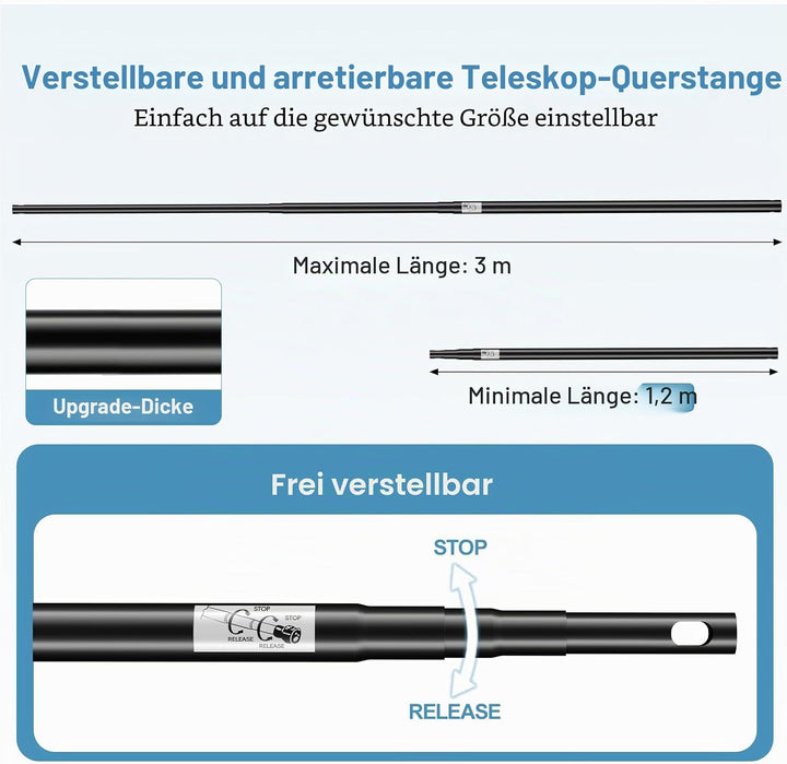 EMART Studio Hintergrund Ständer 3x3m, Professionelles Hintergrundsystem Fotografie Heavy Duty Hinte