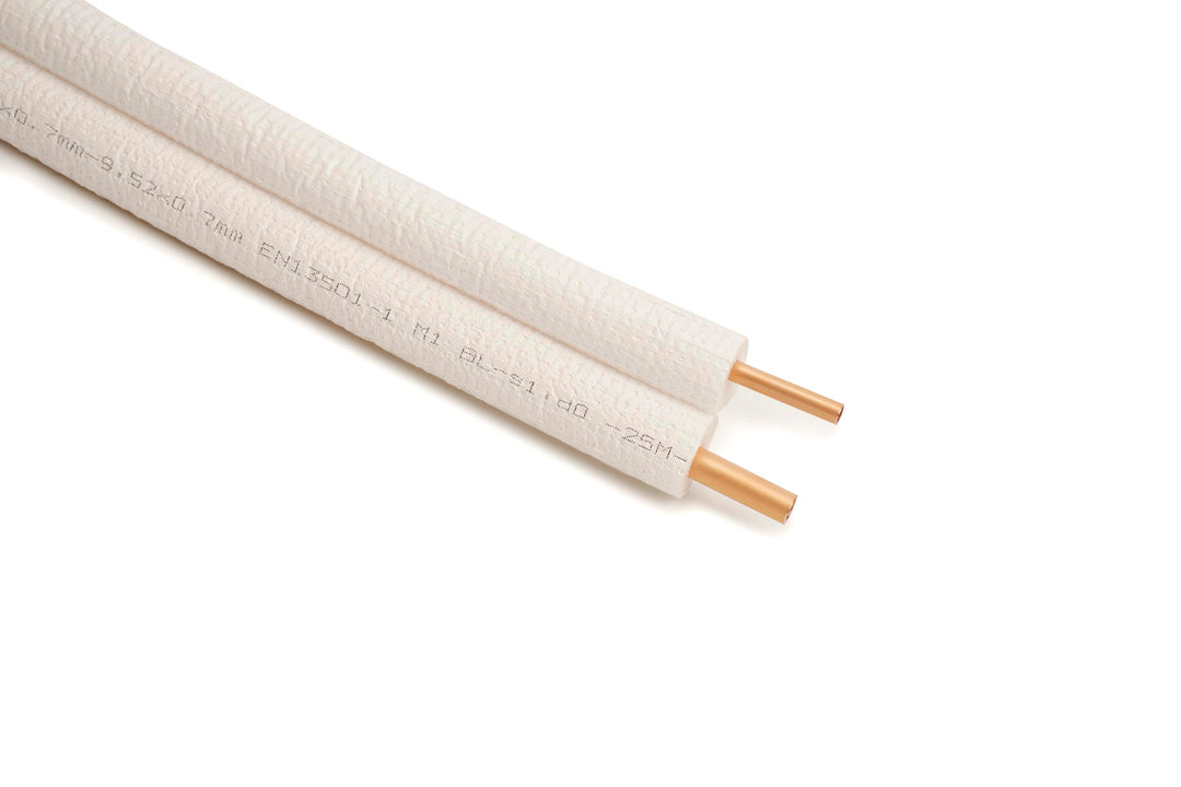 1/4" + 1/2" vorisoliert Kältemittelleitung Kupferrohr Rolle Kupferrohre Kühlsysteme 18000BTU (14m, o