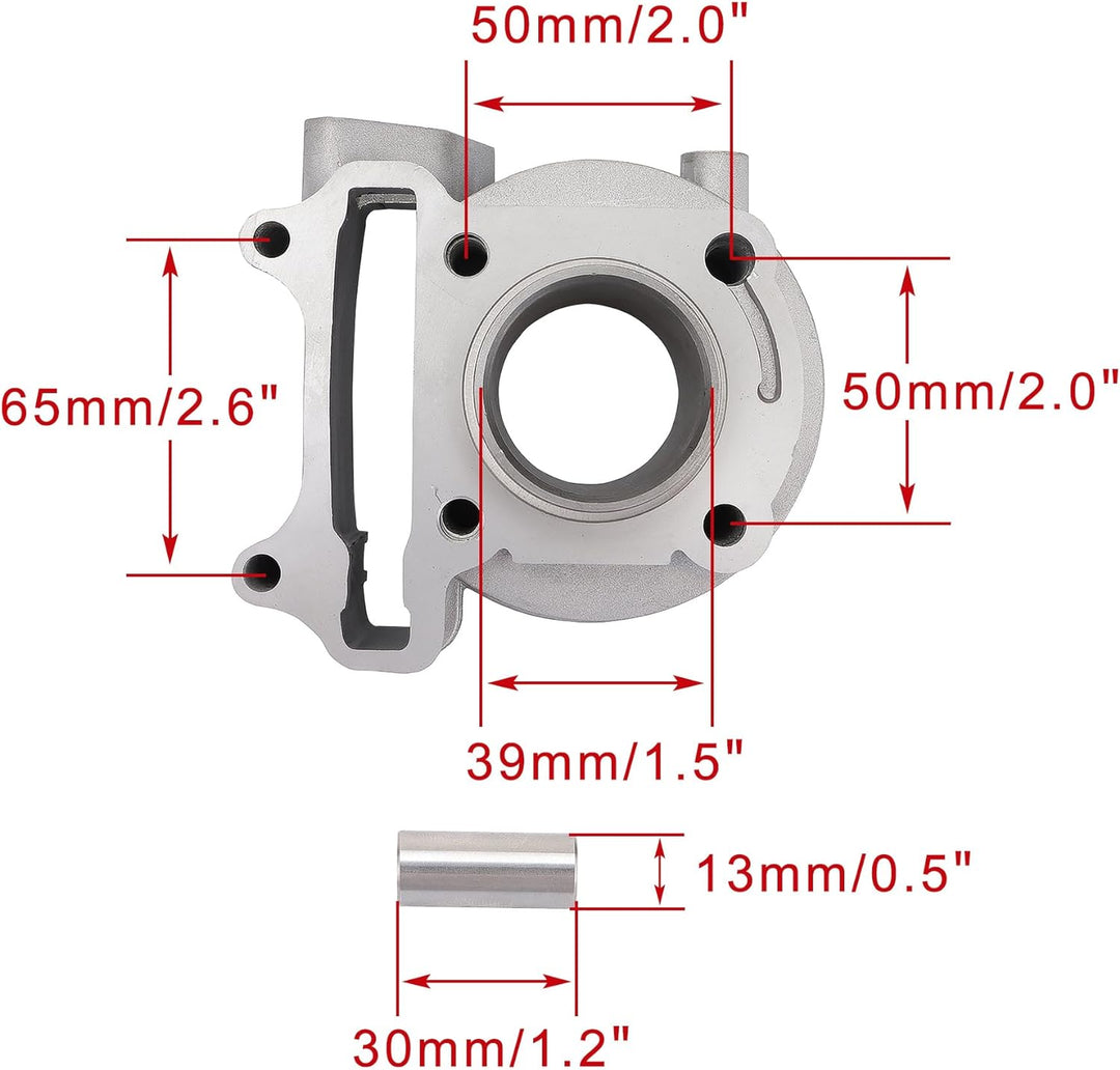 WOOSTAR 39mm Zylinder Ersatz für 4 Takt GY6 49ccm 50ccm 139QMA 139QMB Motor ATV 4 Wheeler Quad Rolle