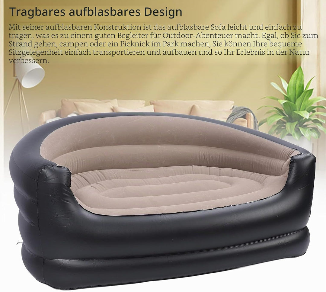 Wasserdichtes Aufblasbares Sofa, Langlebige Luftcouch, Tragbare Aufblasbare Couch für Strandpicknick