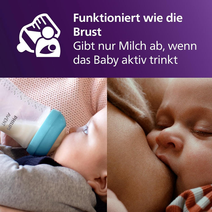 Philips Avent Natural Response Babyfläschchen mit 260 ml und Saugern mit mittlerem Nahrungsfluss (Du
