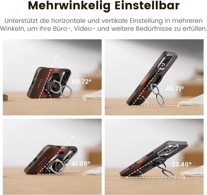 pitaka Handy Ring Halterung Magnetischer Griff Ring Halter mit Doppelring Einstellbar Fingerhalter H