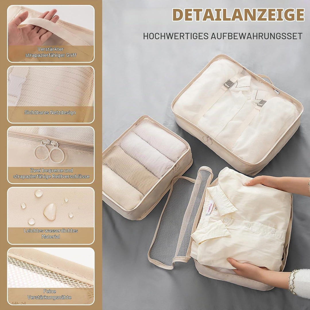 Koffer Organizer Set, 14 Stück Wasserdicht Packing Cubes, Multifunktionale Travel Packwürfel, Koffer