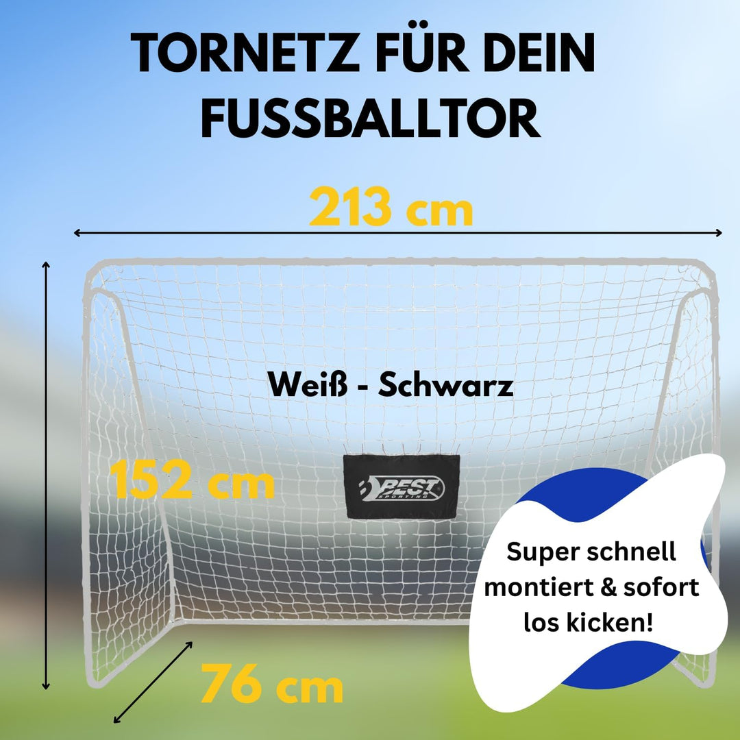 Best Sporting Tornetz für Fussballtor I Tornetz mit Best Sporting Logo I Passend für Tore mit den Ab