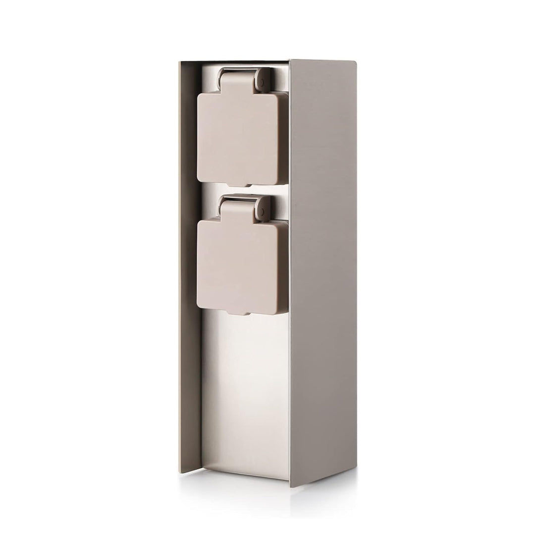 Garten Steckdosensäule mit 2-Fach Gartensteckdosen, max. 3680W, IP44 für den Aussenbereich - Eckig S