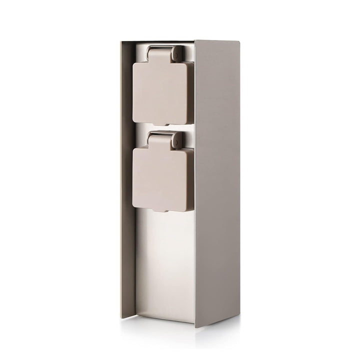 Garten Steckdosensäule mit 2-Fach Gartensteckdosen, max. 3680W, IP44 für den Aussenbereich - Eckig S