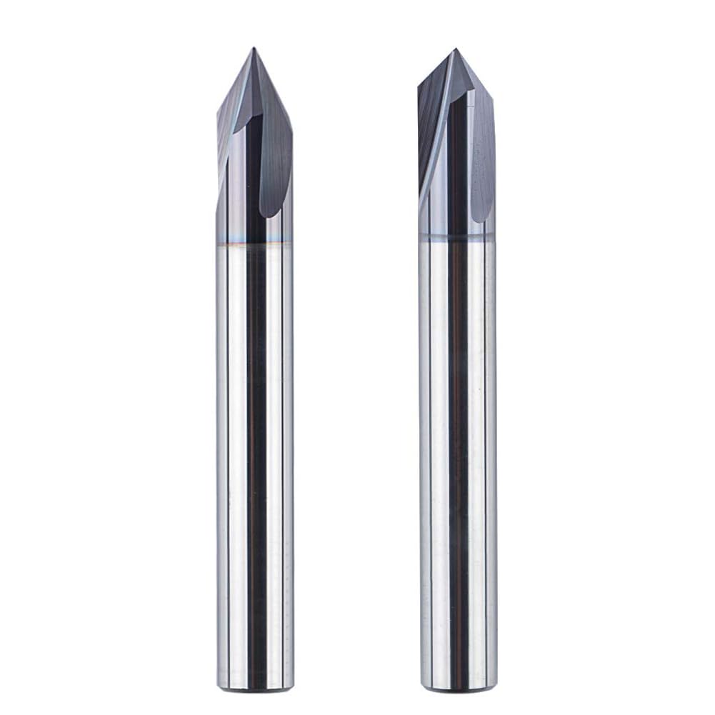 SpeTool Gravierfräser Fasenfräser 6mm Schaft 60 Grad und 90 Grad V Nutfräser VHM 3 Flöten Graviersti
