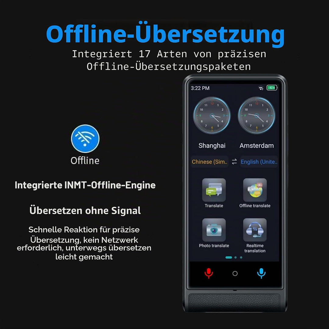 Californa, Sofort-Sprachübersetzer 2026, gleichzeitiger Übersetzer ohne WLAN, Touchscreen, 10,2 cm (