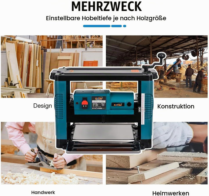 KATSU Tools Dickenhobelmaschine 330mm 1850W Dickenhobel Elektrischer Hobel Holzbearbeitung Multifunk