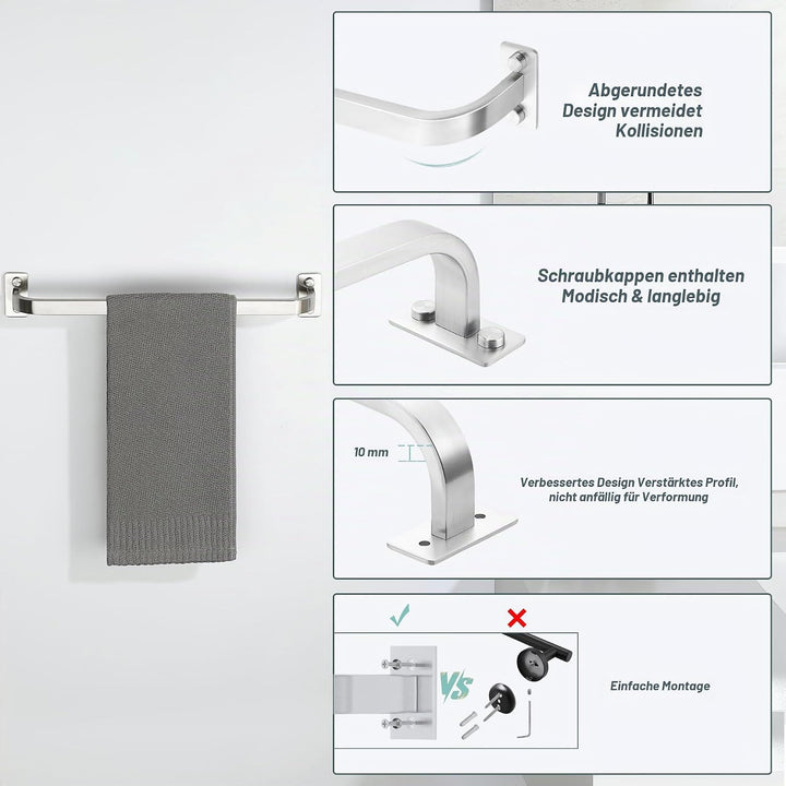 Mooche 40cm SUS304 Edelstahl Handtuchhalter, Wandmontage Handtuchständer, Handtuchstange Bad Handtuc