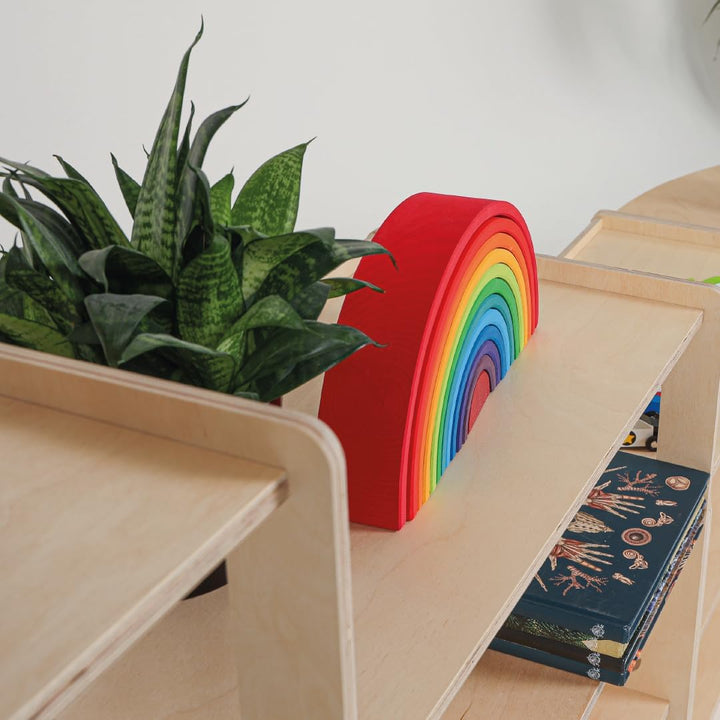 Montessori Regal für Kinderzimmer, Holz, Toy shelf for kids, Children's Room Shelf with 3 Shelves, B
