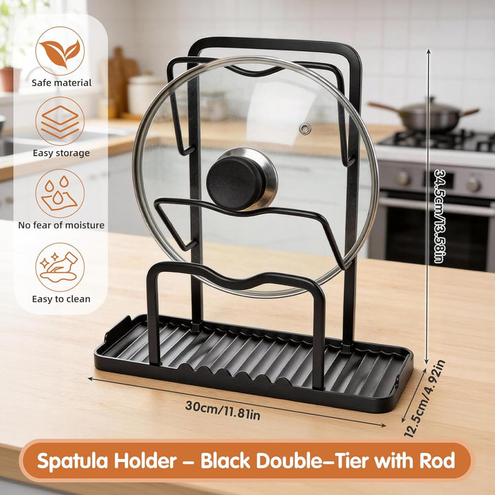 Topfdeckelhalter Löffelablage Topfdeckelablage Topfdeckelständer Kochlöffelablage aus Aluminium Topf