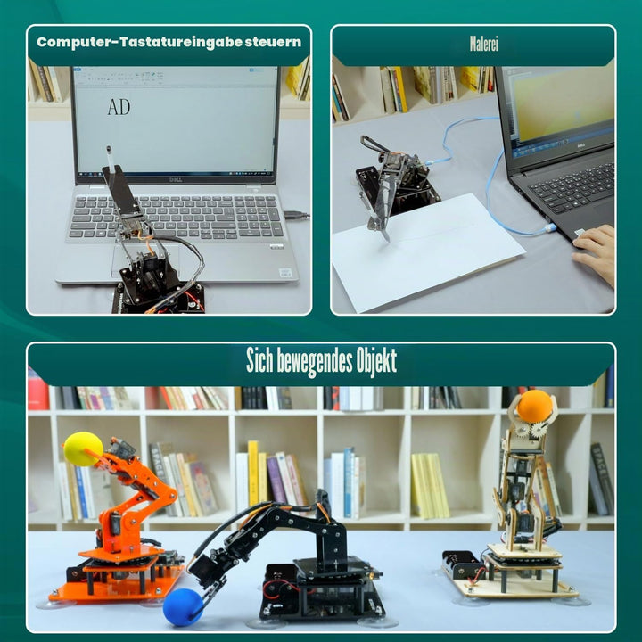 Adeept 5-DOF Robot Arm Kit, Programmable STEM Educational 5-Axis Robot Arm with OLED Display, DIY Ro
