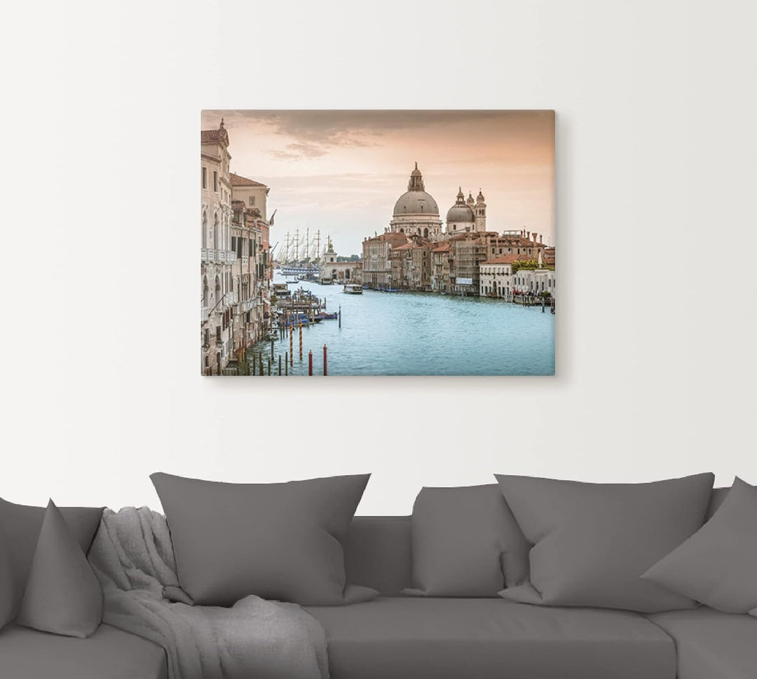 ARTland Leinwandbilder Wandbild Bild auf Leinwand 60 x 45 cm Wanddeko Italien Venedig Canal Grande G