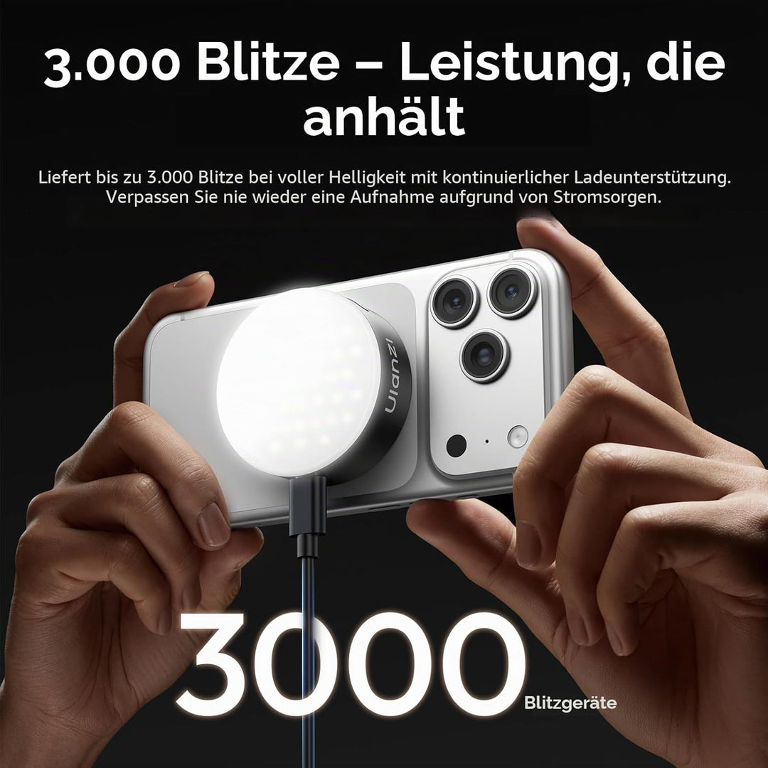 ULANZI MFL01 2-in-1 Magnetischer Handyblitz & Selfie-Licht für iPhone und Android mit Bluetooth-/Tas