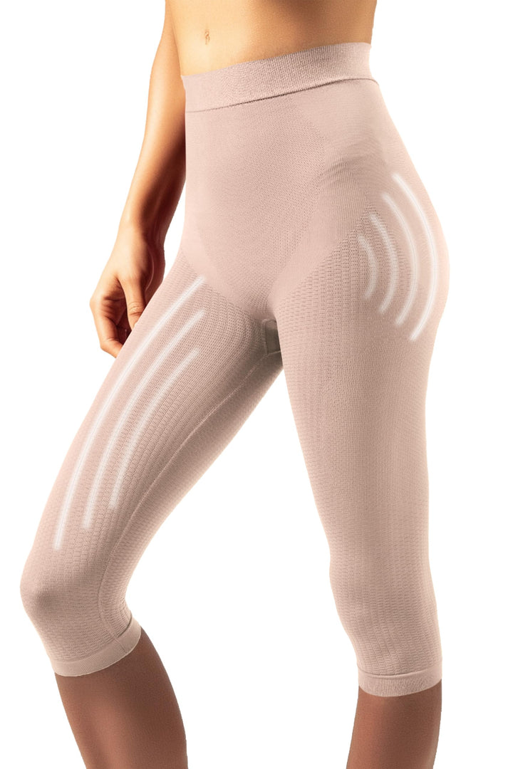 SLIMCELL Gambetti Anti Cellulite Leggings Damen Draining Capri Unterm Knie - Shape Leggings Damen, M