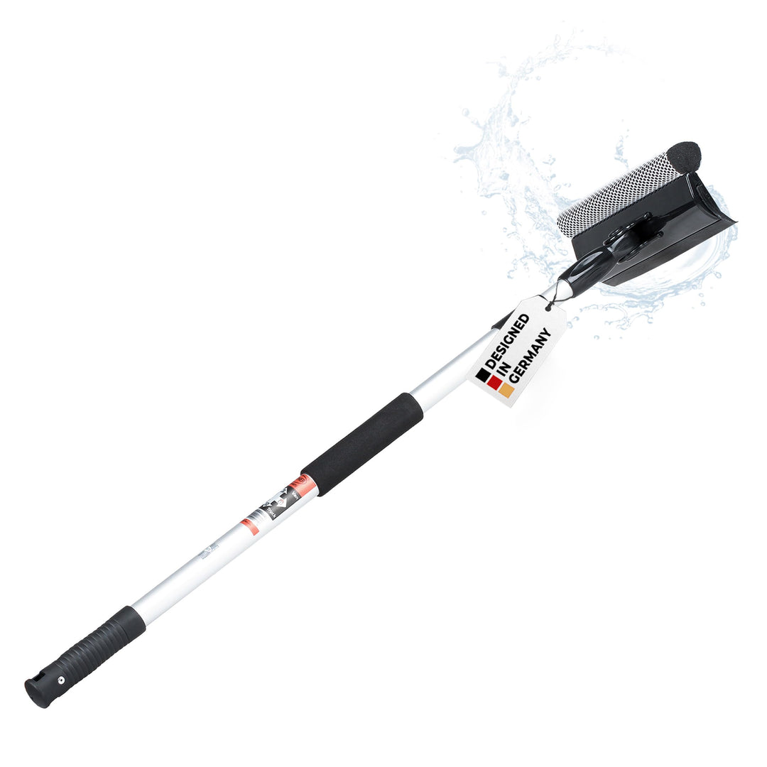 HEYNER® Scheibenreiniger XXL 70-125cm ausziehbar mit Teleskopgriff I Fensterwischer für LKW, Wohnmob