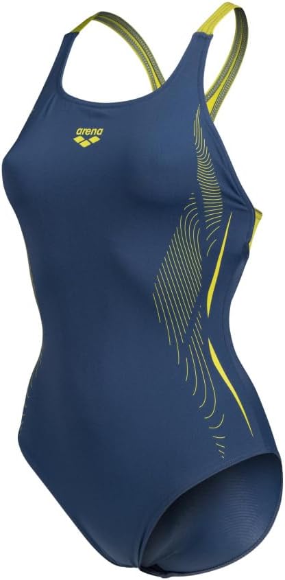 ARENA Damen Women's Swimsuit Swim Pro Back Graphic One Piece Swimsuit (1er Pack) 40 Grey Blue-soft G