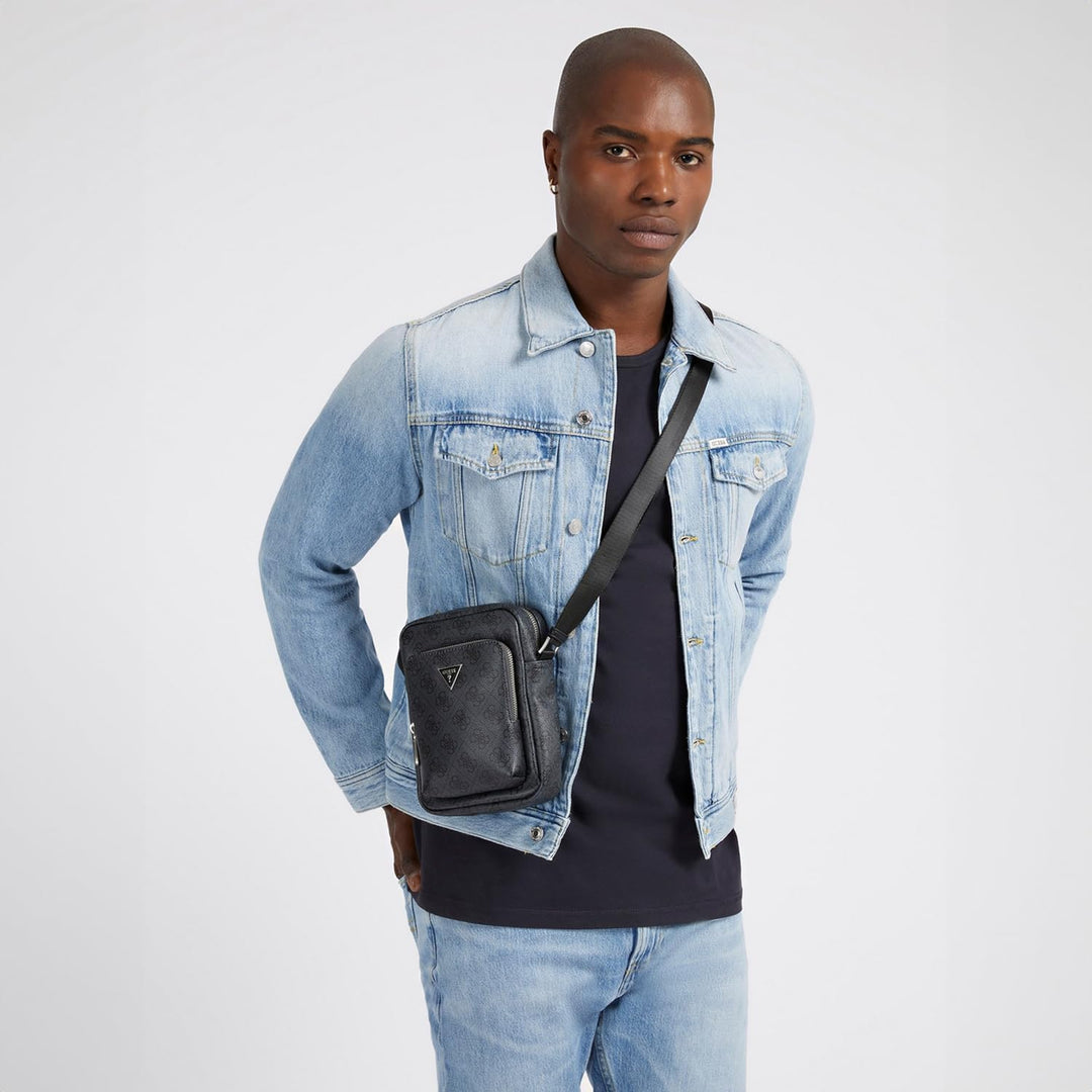 GUESS Unisex Vezzola Xbody Umhängetasche 14x20x4 cm Bla, 14x20x4 cm Bla