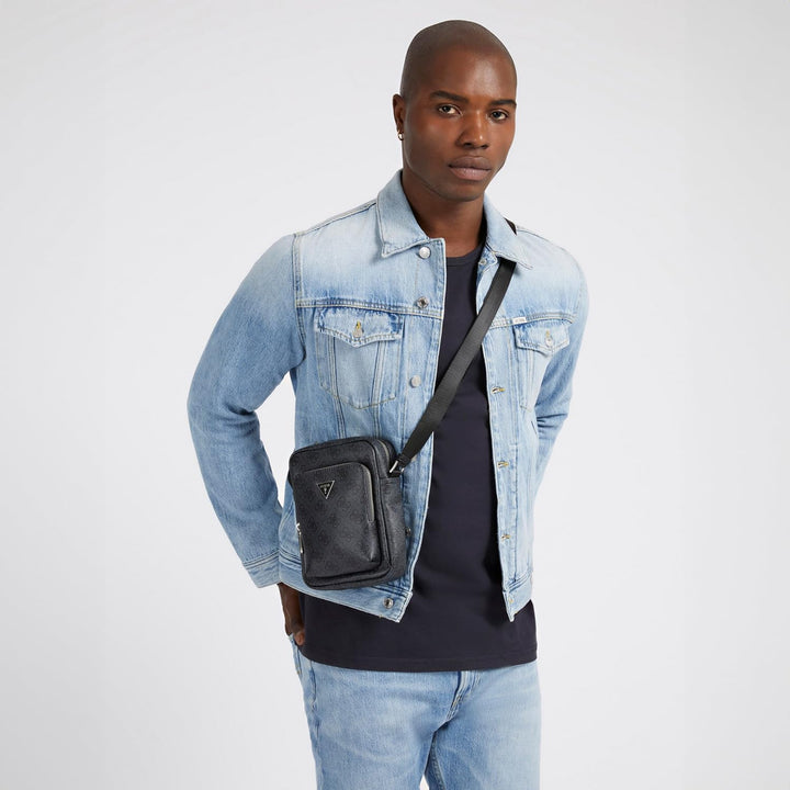 GUESS Unisex Vezzola Xbody Umhängetasche 14x20x4 cm Bla, 14x20x4 cm Bla