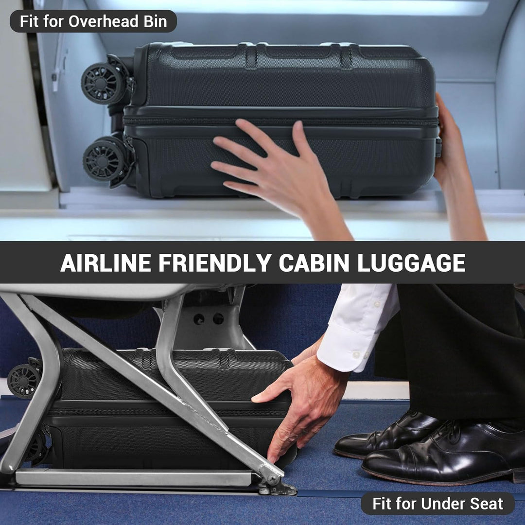 KONO Koffer Hartschalenkoffer, ABS+PC Trolley mit TSA Schloss, 360° Leisen Rollen,Klein/Mittelgross/