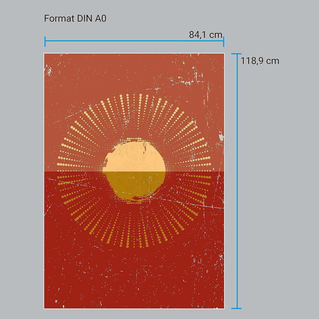 wandmotiv24 Poster als Wanddeko, Grösse Din A0, Minimalismus, Sonne, gelb, Moderne Wanddeko, Wandbil