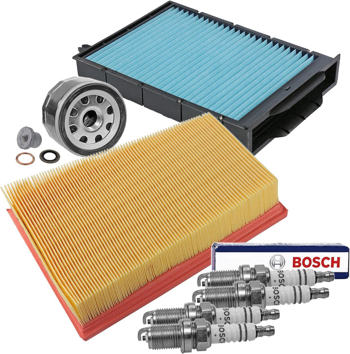Inspektionspaket SET C 1x Ölfilter 1x Luftfilter 1x Innenraumfilter 4x Zündkerze BOSCH Super Plus FR