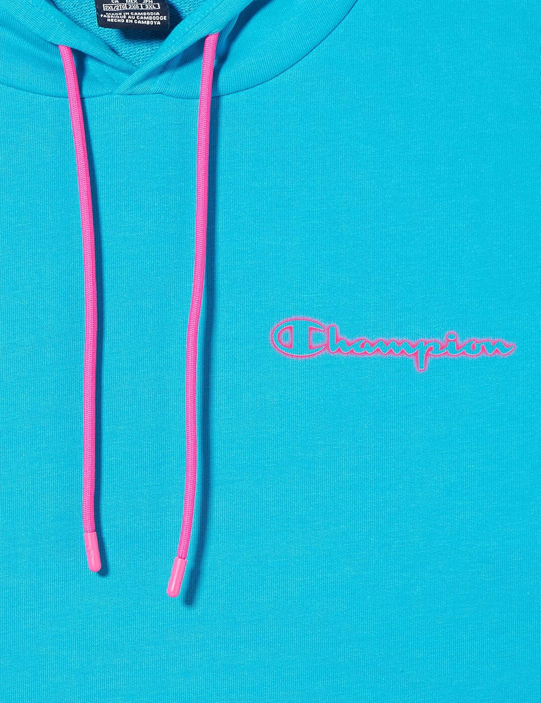 Champion Herren Legacy Neon Spray Powerblend Terry Contrast Logo Kapuzenpullover L Leuchtblau, L Leu