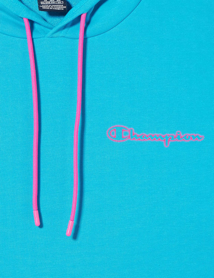 Champion Herren Legacy Neon Spray Powerblend Terry Contrast Logo Kapuzenpullover L Leuchtblau, L Leu