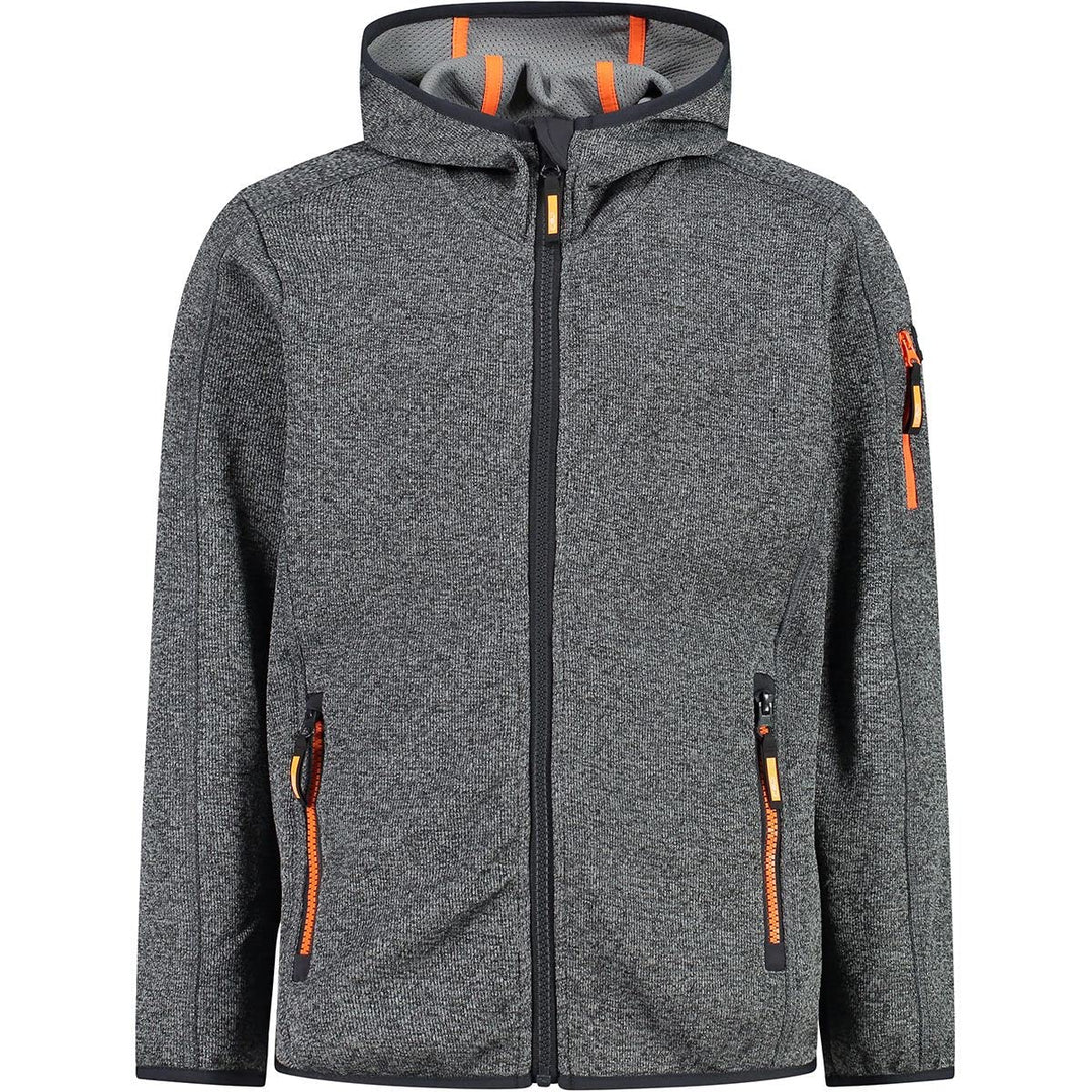 CMP Jungen Kinder-knit-tech-jacke mit Fester Kapuze KID JACKET FIX HOOD 110 Anthrazit-Zement, 110 An