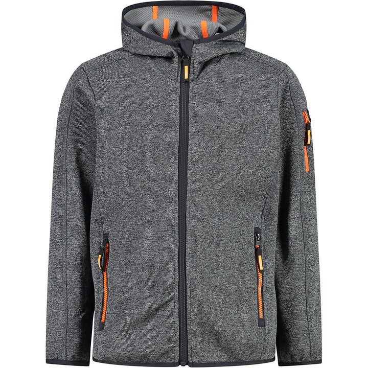 CMP Jungen Kinder-knit-tech-jacke mit Fester Kapuze KID JACKET FIX HOOD 110 Anthrazit-Zement, 110 An