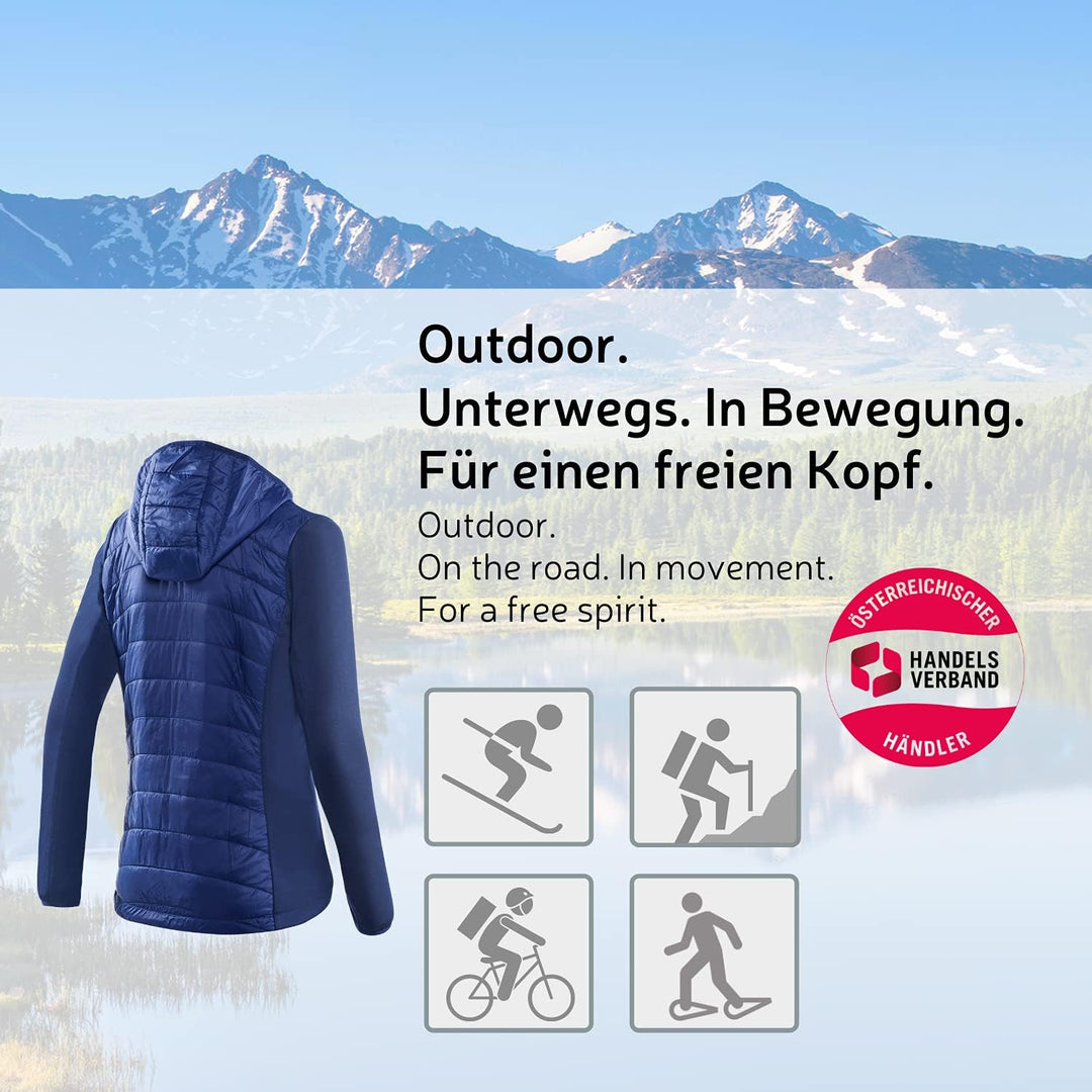 Black Crevice Hybrid-Jacke Damen I Damen-Funktionsjacke I Damen-Jacken mit 2 Reissverschlusstaschen