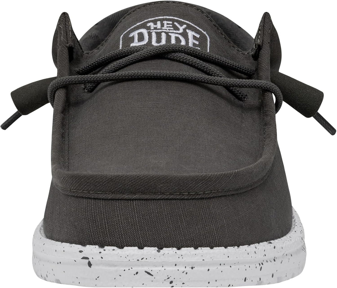 Hey Dude Herren Wally Slub Canvas Moc Toe Shoes 40 EU Dunkelgrau, 40 EU Dunkelgrau