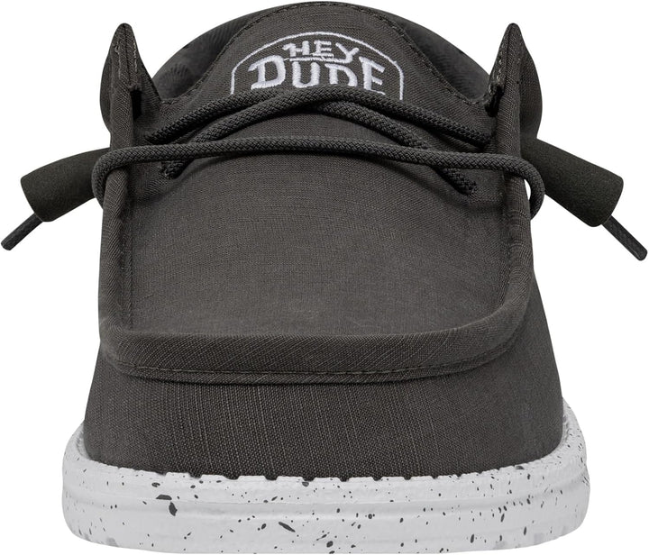 Hey Dude Herren Wally Slub Canvas Moc Toe Shoes 40 EU Dunkelgrau, 40 EU Dunkelgrau