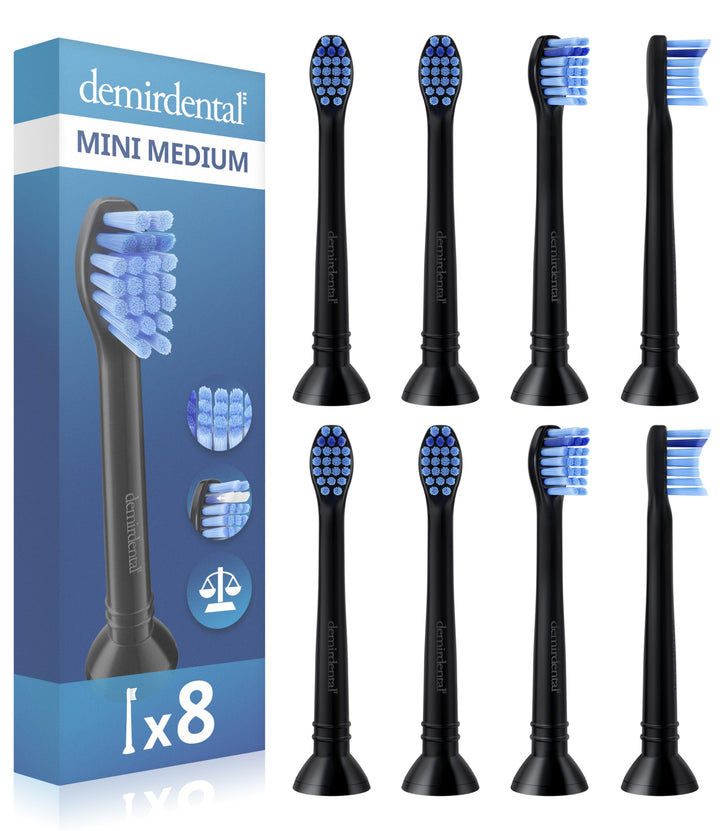 8er demirdental Ersatzbürsten passend für Philips Sonicare, Mini Aufsätze & Aufsteckbürsten, Medium