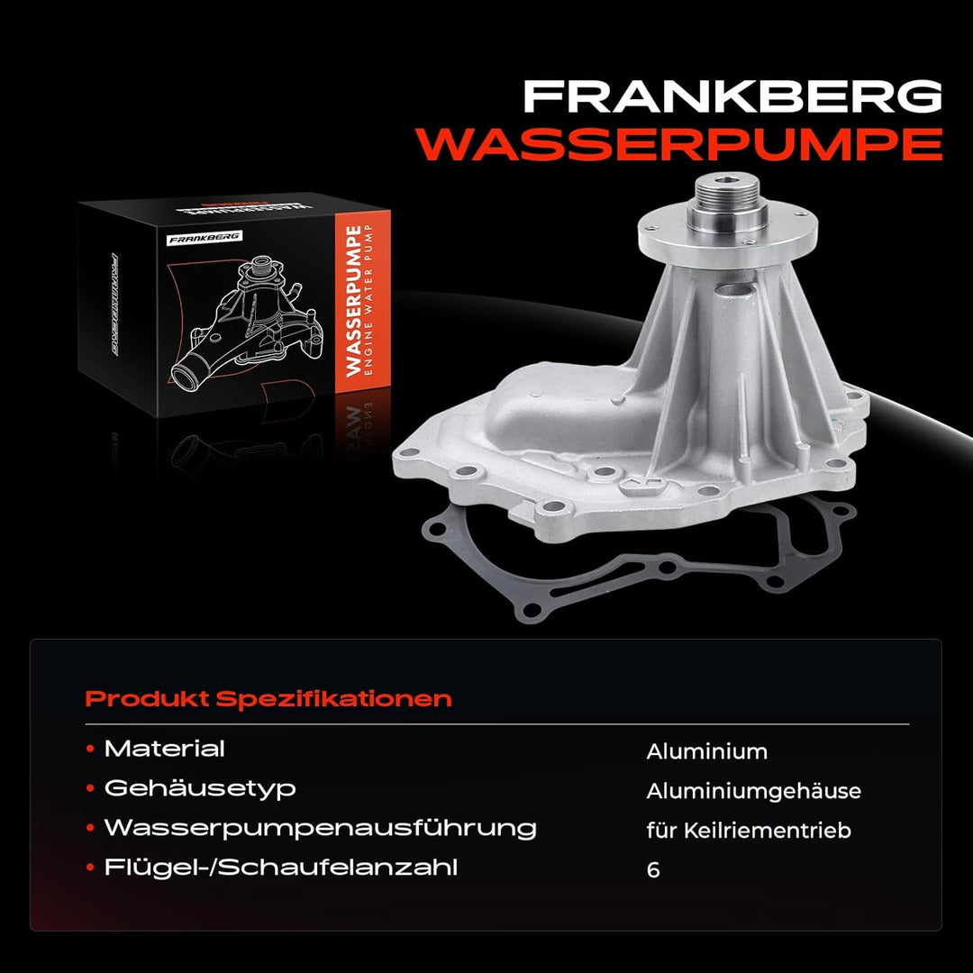Frankberg Wasserpumpe Kompatibel mit Mascott Kasten 3.0L 2004-2010 Mascott Pritsche/Fahrgestell 3.0L