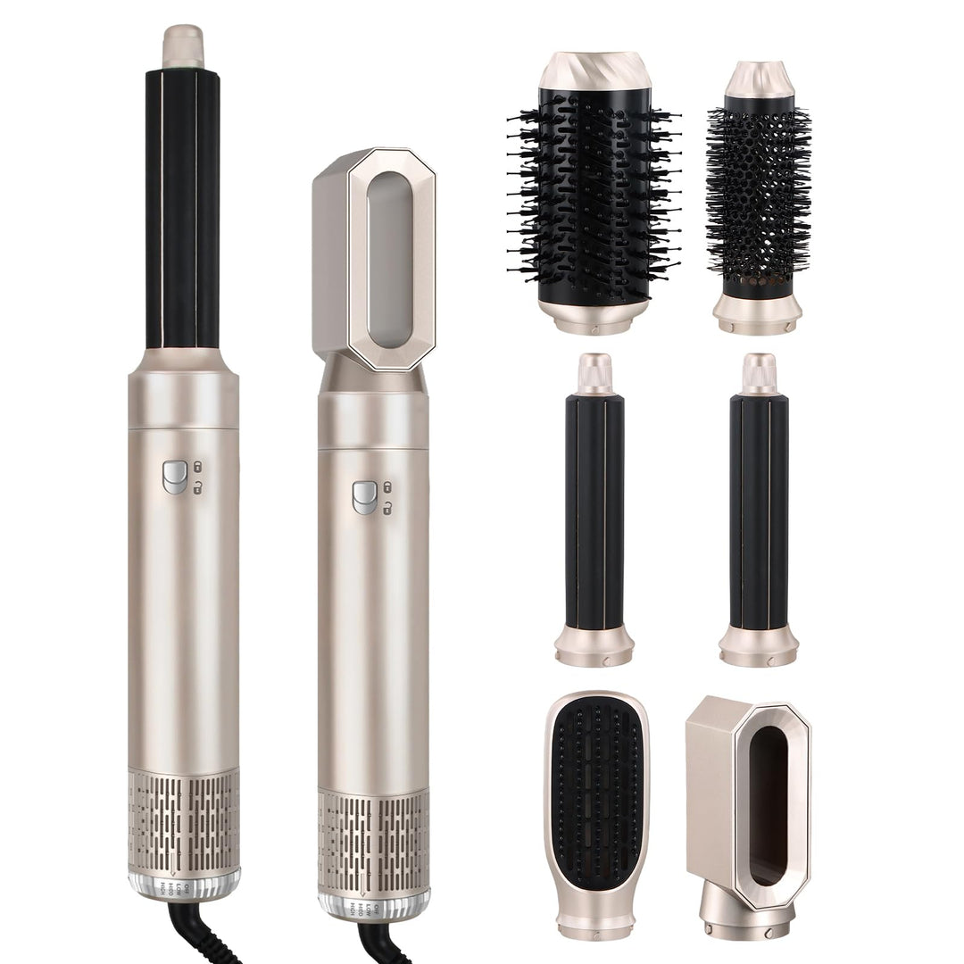 Litinliv 6 In 1 Lockenstab,Hairstyler 6 in 1 Hair Styler set,Lockenstab Warmluft Curler,1000W Haarst