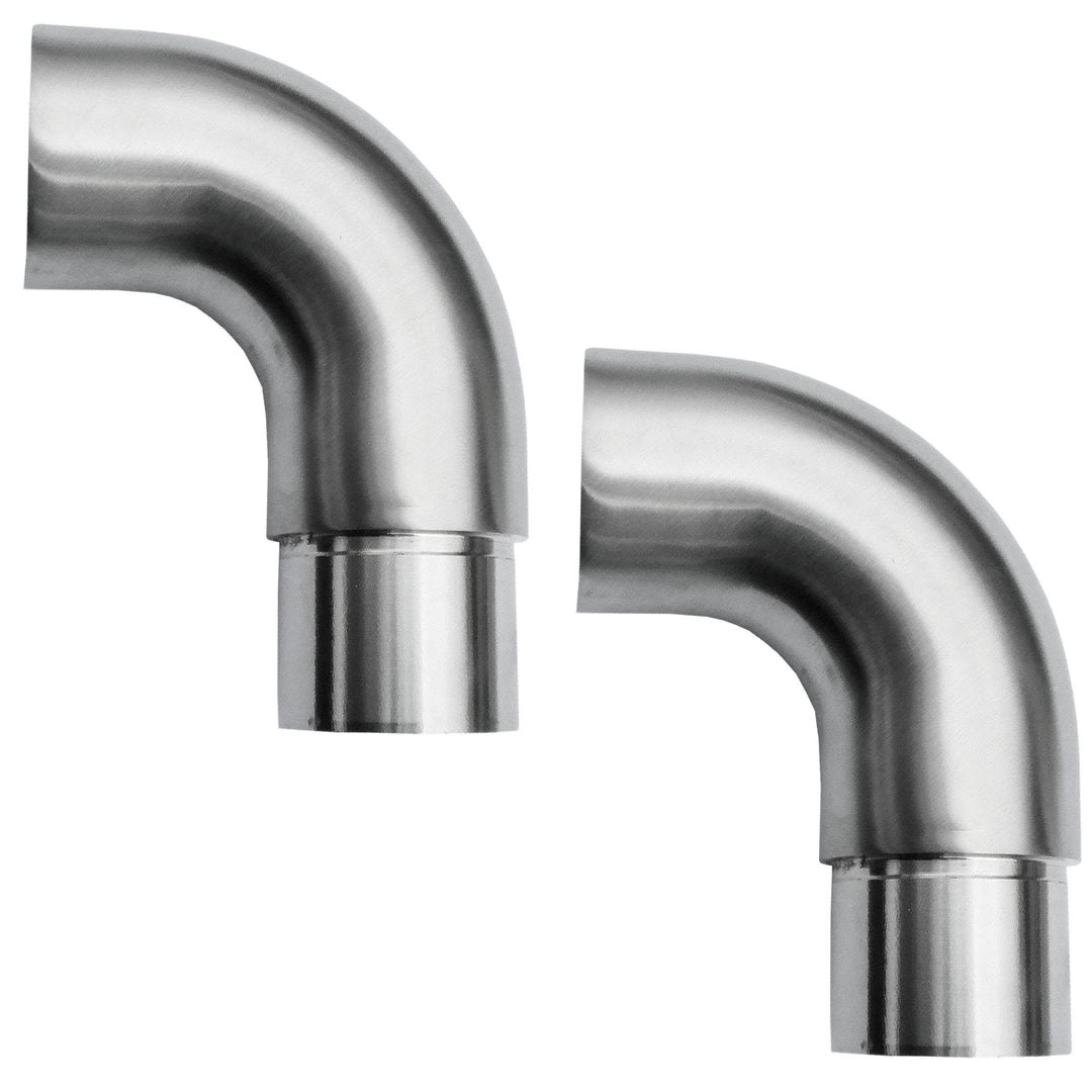 2 x Edelstahl Geländergriff, Haltegriff, Endstück, Handlaufendstück für 42,4 mm Handlaufrohr 2 Handl