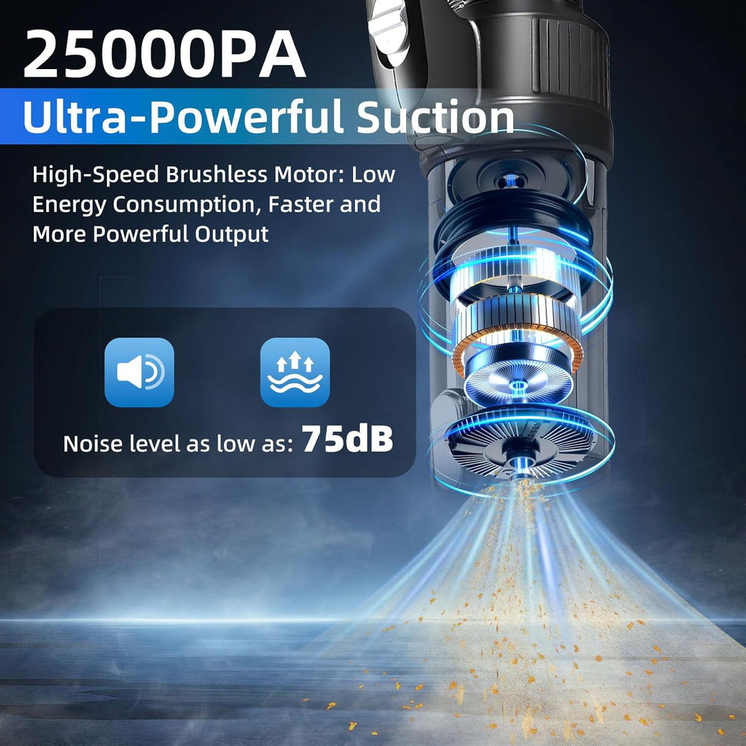 Carehabi Handstaubsauger Akku 25000Pa Mini Akku Staubsauger Handstaubsauger Auto 5200mAh für Auto, K