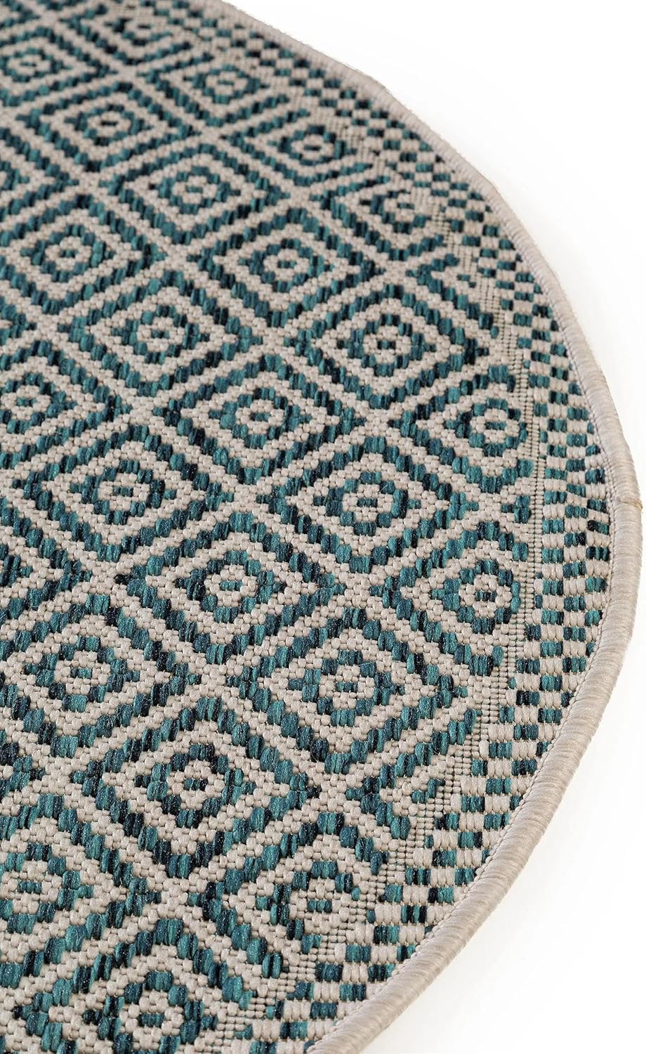 Benuta In- & Outdoor-Teppich rund Cleo Blau ø 120 cm rund, 4053894843662 ø 120 cm rund Blau, ø 120 c