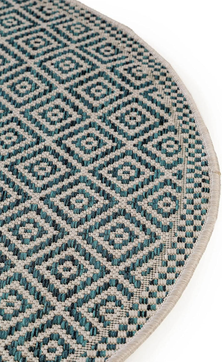 Benuta In- & Outdoor-Teppich rund Cleo Blau ø 120 cm rund, 4053894843662 ø 120 cm rund Blau, ø 120 c