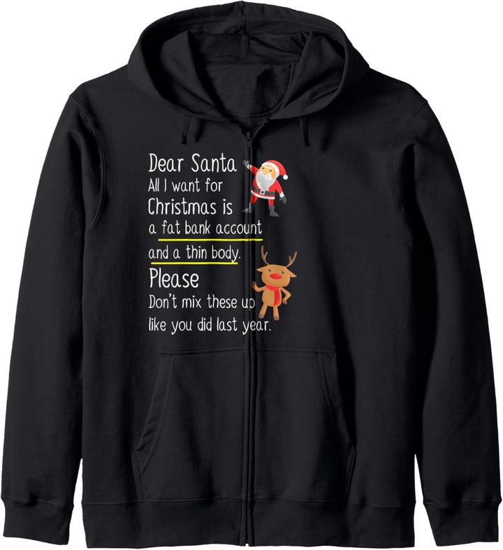 Dear Santa All I Want For Christmas Funny For Men & Women Kapuzenjacke